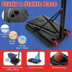 Costway Portable Basketball Hoop System 5-10 FT Adjustable With Weight Bag Wheels Outdoor -Costway GUEST 96b4bacc 061e 4817 9181 2d462d4a6b93