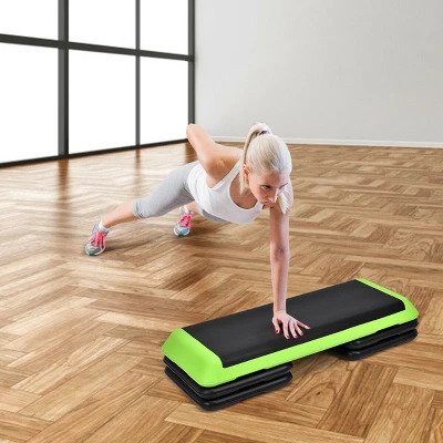 Costway Fitness Aerobic Step 43'' Cardio Adjust 4'' - 6'' - 8'' Exercise Stepper W/Risers Green 7 Costway Fitness Aerobic Step 43'' Cardio Adjust 4'' - 6'' - 8'' Exercise Stepper W/Risers Green - Image 5