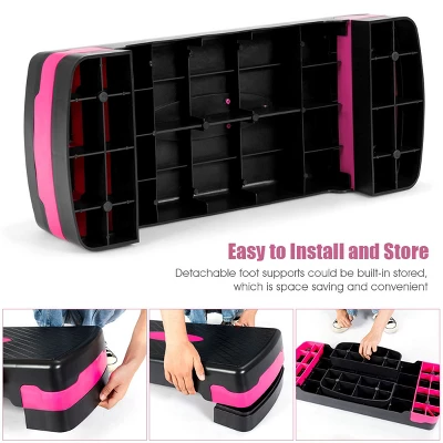 Costway 26'' Aerobic Exercise Stepper Cardio Trainer W/Riser Height-Adjustable Home Gym 9 Costway 26'' Aerobic Exercise Stepper Cardio Trainer W/Riser Height-Adjustable Home Gym - Image 7