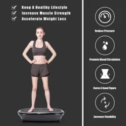 Costway Mini Vibration Plate Whole Body Fitness Platform W/Loop Bands SilverBlack -Costway GUEST 9853217d afdc 4a12 ae58 248290d50b6f