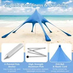 Costway 20 X 20 FT Beach Sunshade Canopy UPF50+ With Carry Bag & 8 Sandbags & Shovel -Costway GUEST 9b4f5115 2937 41c9 85da a7c53d5fc2e9