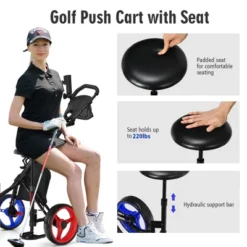 Costway Folding 3 Wheels Golf Push Cart W/Seat Scoreboard Adjustable Handle RedBlueGreyGreen 18 Costway Folding 3 Wheels Golf Push Cart W/Seat Scoreboard Adjustable Handle RedBlueGreyGreen -Costway GUEST 9bc208cf f9ce 4b88 895b c61bd0814df8