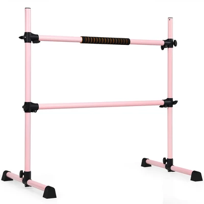 Costway Portable Ballet Barre 4ft Freestanding Adjustable Double Dance Bar SilverPinkPurple 10 Costway Portable Ballet Barre 4ft Freestanding Adjustable Double Dance Bar SilverPinkPurple - Image 8