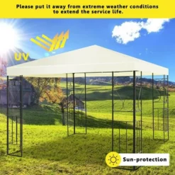Costway 10'x10' Patio Gazebo Canopy Tent Steel Frame Shelter Patio Party Awning -Costway GUEST 9bffe828 10d3 474e 80fb 2f34bf9c53f6