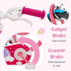 Honeyjoy 18 Inches Kids Bicycle W/Training Wheels & Basket For Boys & Girls Age 5-9 Years -Costway GUEST 9d31bb4a d22b 4ee5 ae3f db8680ea4e1b