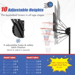 Costway Portable Basketball Hoop System 5-10 FT Adjustable With Weight Bag Wheels Outdoor -Costway GUEST 9d7b5d21 7d59 45cf 8a61 a77a5632a813