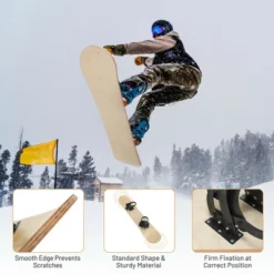 Costway Sledding Board Skiing Board W/Adjustable Foot Straps Winter Sports Snowboarding -Costway GUEST 9e8a8811 1d51 44d5 9c05 10939759813e