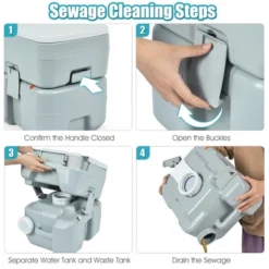 Costway 5.3 Gallon 20L Outdoor Portable Toilet W/ Level Indicator For RV Travel Camping -Costway GUEST 9ed65931 bd8b 42de 97f8 1e336a259e98