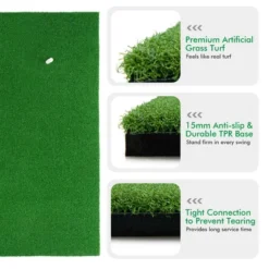 Costway 5' X 3' Standard Realistic Feel Golf Practice Mat Putting Mat Synthetic Turf W/3 Tees -Costway GUEST 9fea7192 111f 4f86 aefb bb0126a471cb