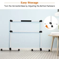 Costway 4ft Portable Ballet Barre Freestanding Adjustable Double Dance Bar Silver -Costway GUEST a0c0445b 52c5 4c7e 9453 0846127e5ce0