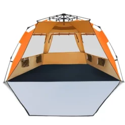 Costway 3-4 Person Easy Pop Up Beach Tent UPF 50Plus Portable Sun Shelter Orange/Blue -Costway GUEST a0dac347 150d 414d 959d 90b835175879