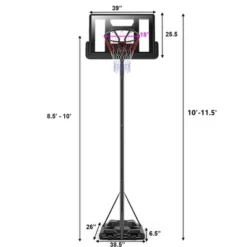 Height Adjustable Portable Basketball Hoop System Shatterproof Backboard Wheels 2 Nets -Costway GUEST a1008f44 bc0a 4af6 bff0 5559f33e27b1