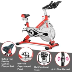 Costway Indoor Stationary Exercise Cycle Bike Bicycle Workout W/ Large Holder Red -Costway GUEST a1252e03 db49 45cb adfe 2dd2d112caf8