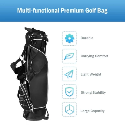Costway Blue Golf Stand Cart Bag Club With Carry Organizer Pockets 8 Costway Blue Golf Stand Cart Bag Club With Carry Organizer Pockets - Image 6