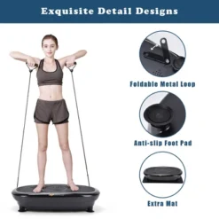 Costway Mini Vibration Plate Whole Body Fitness Platform W/Loop Bands SilverBlack -Costway GUEST a29bc56f 2f5e 43ba b0eb 3a91a9b6497b