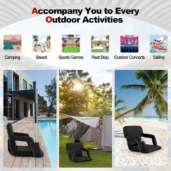 Costway Stadium Seat For Bleachers With Back Support 6 Reclining Positions Padded Cushion -Costway GUEST a3dc0e7b 9cf9 4232 ad96 83277940f445