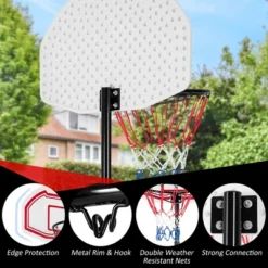 Costway Portable Basketball Hoop Stand Height Adjustable Goal System W/2 Nets Wheels -Costway GUEST a5089d68 b633 46da b3ae 116794aba85e