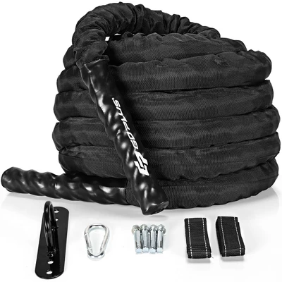 Costway 30FT/40FT/50FT Battle Rope 1.5'' Diameter Exercise Rope W/Anchor Strap Kit 9 Costway 30FT/40FT/50FT Battle Rope 1.5'' Diameter Exercise Rope W/Anchor Strap Kit - Image 7