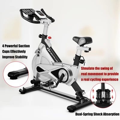 Costway Indoor Stationary Exercise Cycle Bike Bicycle Workout W/ Large Holder Black 8 Costway Indoor Stationary Exercise Cycle Bike Bicycle Workout W/ Large Holder Black - Image 6