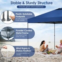 Costway Patio 10x10ft Outdoor Instant Pop-up Canopy Folding Tent Sun Shelter UV50+ Gray/Blue/White -Costway GUEST a62ba654 4bfc 457f b890 239e11e3d02b