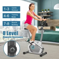 Costway Magnetic Upright Exercise Bike Cycling Bike W/Pulse Sensor 8-Level Fitness -Costway GUEST a92a3abe e929 469f a35c daeb13aa5615