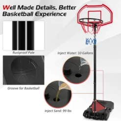 Costway Portable Basketball Hoop Stand Height Adjustable Goal System W/2 Nets Wheels -Costway GUEST a9daa44c da23 4a31 a3e1 b226813711be