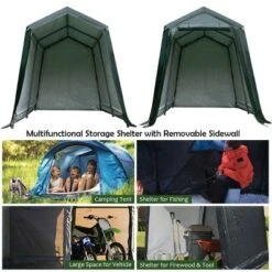 Costway 7'x12' Patio Tent Carport Storage Shelter Shed Car Canopy Heavy Duty Green -Costway GUEST aac1d453 4b86 41e4 9371 f35853db17b0