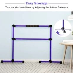 Costway 4ft Portable Ballet Barre Freestanding Adjustable Double Dance Bar Purple -Costway GUEST abcdef4d 385d 4ccf 9699 fbcc319c7fed
