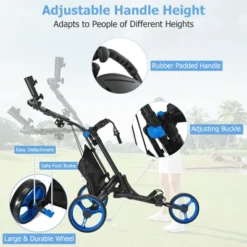 Costway Folding 3 Wheels Golf Push Cart W/Bag Scoreboard Adjustable Handle RedBlueGreyGreen -Costway GUEST ad4b4eb2 c8c8 4a8e 9a13 1499b4548e5d
