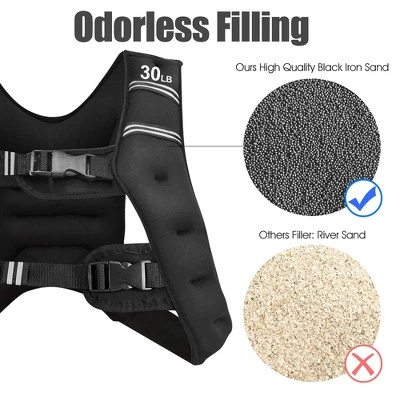 Costway 30LBS Workout Weighted Vest W/Mesh Bag Adjustable Buckle Sports Fitness Training 5 Costway 30LBS Workout Weighted Vest W/Mesh Bag Adjustable Buckle Sports Fitness Training - Image 3