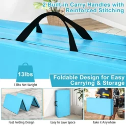 Costway 4'x8'x2'' Gymnastics Mat Thick Folding Panel Aerobics Exercise Gym Fitness Blue/Navy -Costway GUEST afe0202c be6f 4421 825b fd18c075d0d5