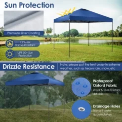 Costway Patio 10x10ft Outdoor Instant Pop-up Canopy Folding Tent Sun Shelter UV50+ Gray/Blue/White -Costway GUEST b1f299bb d506 419f 9f29 a38c019600ef
