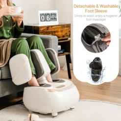 Costway 2 In 1 Foot & Calf Massager W/Heat, Shiatsu Deep Kneading & Compression Massager -Costway GUEST b6237422 3a8d 4562 9180 7d72fb9a2ac3