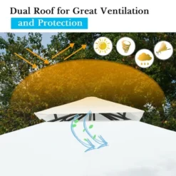 Costway 2 Tier 10'x10' Patio Gazebo Canopy Tent Steel Frame Shelter Awning W/Side Walls 16 Costway 2 Tier 10'x10' Patio Gazebo Canopy Tent Steel Frame Shelter Awning W/Side Walls -Costway GUEST b6fcd660 5c03 4e09 bae4 b8fe65b521b5