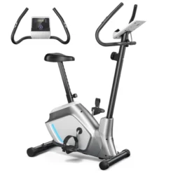Costway 2-in-1 Exercise Bike Adjustable Magnetic Stationary Bike W/ LCD Screen 8 Magnetic Resistances