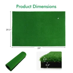 Costway 5' X 3' Standard Realistic Feel Golf Practice Mat Putting Mat Synthetic Turf W/3 Tees -Costway GUEST b7be659e e737 4e21 854f 3987c252ede8