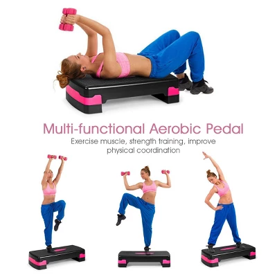 Costway 26'' Aerobic Exercise Stepper Cardio Trainer W/Riser Height-Adjustable Home Gym 8 Costway 26'' Aerobic Exercise Stepper Cardio Trainer W/Riser Height-Adjustable Home Gym - Image 6