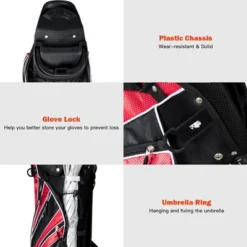 Costway Golf Stand Cart Bag Club W/6 Way Divider Carry Organizer Pockets Storage Red -Costway GUEST b91ba399 6d20 42aa 824d f58b13732bfc