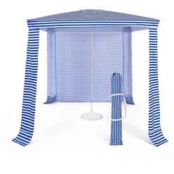Costway 6.6' X 6.6' Foldable Beach Cabana Easy-Setup Beach Canopy W/ Carry Bag NavyBlue -Costway GUEST b9f37ed7 b96a 4ed9 a218 ff05a5aa312b
