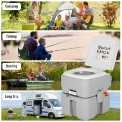 Costway 5.3 Gallon Portable Travel Toilet Outdoor Camping Toilet W/ Piston Pump Flush -Costway GUEST ba4ecaf4 f5ef 4d18 98f8 3496f5c06b80