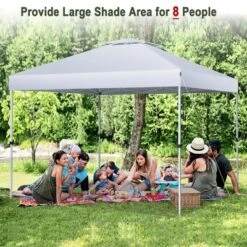Costway 2-Tier 10' X 10' Pop-up Canopy Tent Instant Gazebo Adjustable Carry Bag With Wheel -Costway GUEST bb4fa30d bb55 4353 b2cc 7cfe4f035720