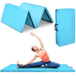 Costway 4'x8'x2'' Gymnastics Mat Thick Folding Panel Aerobics Exercise Gym Fitness Blue/Navy -Costway GUEST bc39c865 6664 463d 8659 a6ff34b97d8a