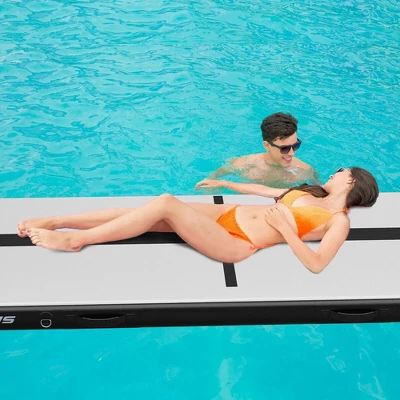 Costway 13FT Air Track Inflatable Gymnastics Tumbling Mat W/ Pump PinkBlackGreenNavy 3 Costway 13FT Air Track Inflatable Gymnastics Tumbling Mat W/ Pump PinkBlackGreenNavy