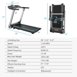 Superfit Folding Electric Treadmill Jogging MachineBluetooth10 Preset Programs -Costway GUEST bf52fd5e 60ef 4c89 b593 bf2e7cbc4db5