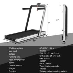 SuperFit 4.75HP 2 In 1 Folding Treadmill W/Remote APP -Costway GUEST c153cb16 3bdc 4a5f aa2d 9ab33c2d7d8d