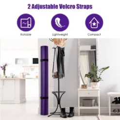 Large Yoga Mat 6' X 4' X 8 Mm Thick Workout Mats For Home Gym Flooring Purple -Costway GUEST c20fea4d 0302 4a1d a950 cca179fe7abc