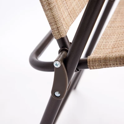 Costway Set Of 2 Patio Folding Sling Back Chairs Camping Deck Garden Beach Yellow 9 Costway Set Of 2 Patio Folding Sling Back Chairs Camping Deck Garden Beach Yellow - Image 7