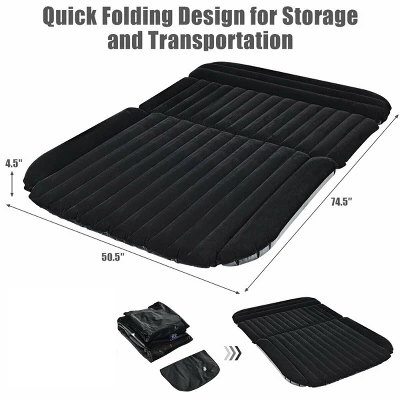 Costway Inflatable SUV Air Backseat Mattress Flocking Travel Pad W/Pump Camping Outdoor 3 Costway Inflatable SUV Air Backseat Mattress Flocking Travel Pad W/Pump Camping Outdoor