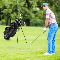 Men's Complete Golf Clubs Package Set 10 Pieces Includes Alloy Driver BlackBlueGrey 19 Men's Complete Golf Clubs Package Set 10 Pieces Includes Alloy Driver BlackBlueGrey -Costway GUEST c81d4813 13dc 418a b9fc 96b434236953