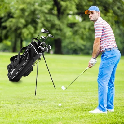 Men's Complete Golf Clubs Package Set 10 Pieces Includes Alloy Driver BlackBlueGrey 8 Men's Complete Golf Clubs Package Set 10 Pieces Includes Alloy Driver BlackBlueGrey - Image 6